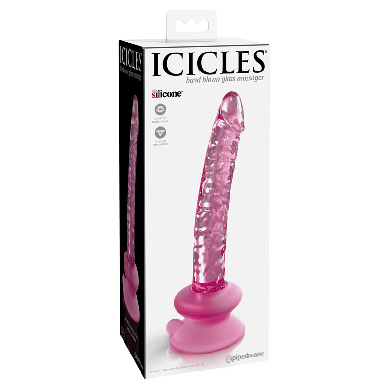Pipedream Icicles 86 Glass Dong with Suction Base